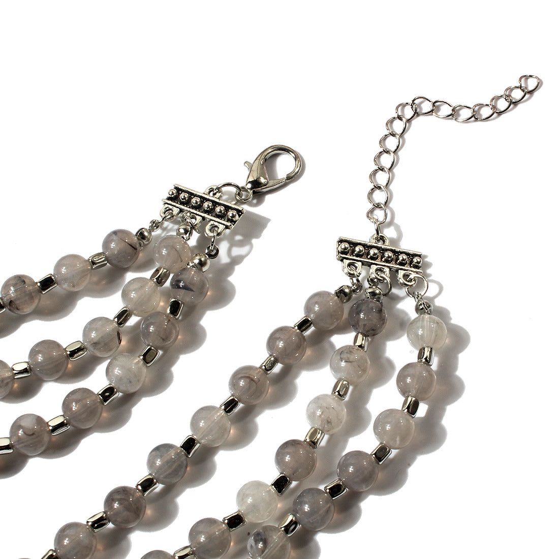 Venta al por mayor de plástico multicapa exagerada pendientes collar conjunto de joyas